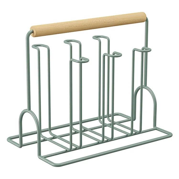 Iron Drying Rack Water Bottle Cup Coffee Mug Drying Drainer Stand (BPA-Free, No FDA) - Green
