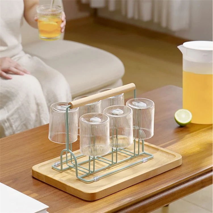Iron Drying Rack Water Bottle Cup Coffee Mug Drying Drainer Stand (BPA-Free, No FDA) - Green