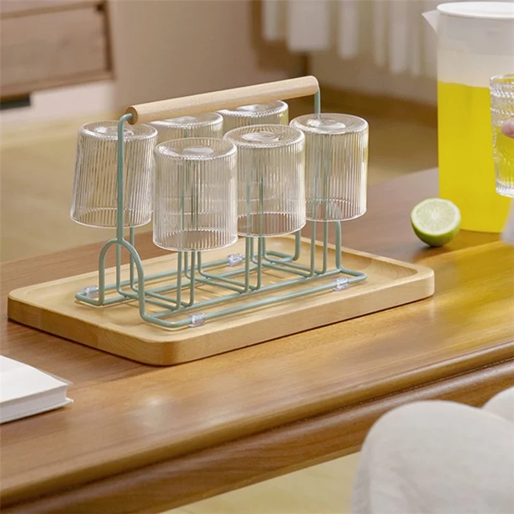 Iron Drying Rack Water Bottle Cup Coffee Mug Drying Drainer Stand (BPA-Free, No FDA) - Green