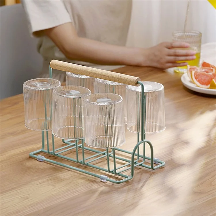 Iron Drying Rack Water Bottle Cup Coffee Mug Drying Drainer Stand (BPA-Free, No FDA) - Green