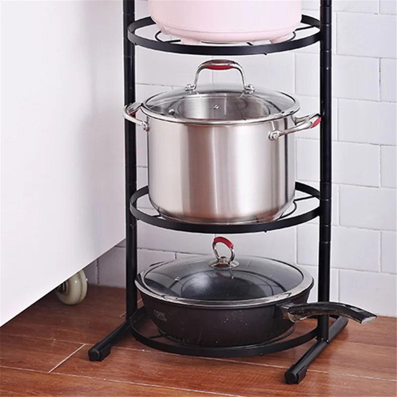001-ZJ-GJ002 Kitchen Utensils Storage Rack 3-Tier Pot and Pans Shelf Stand
