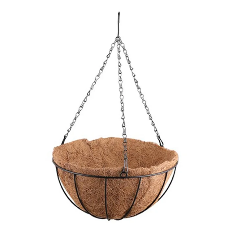 001-YZ01 12-inch Flower Pot Decorative Hanging Planter Basket with Coir Liner (Round Shape)