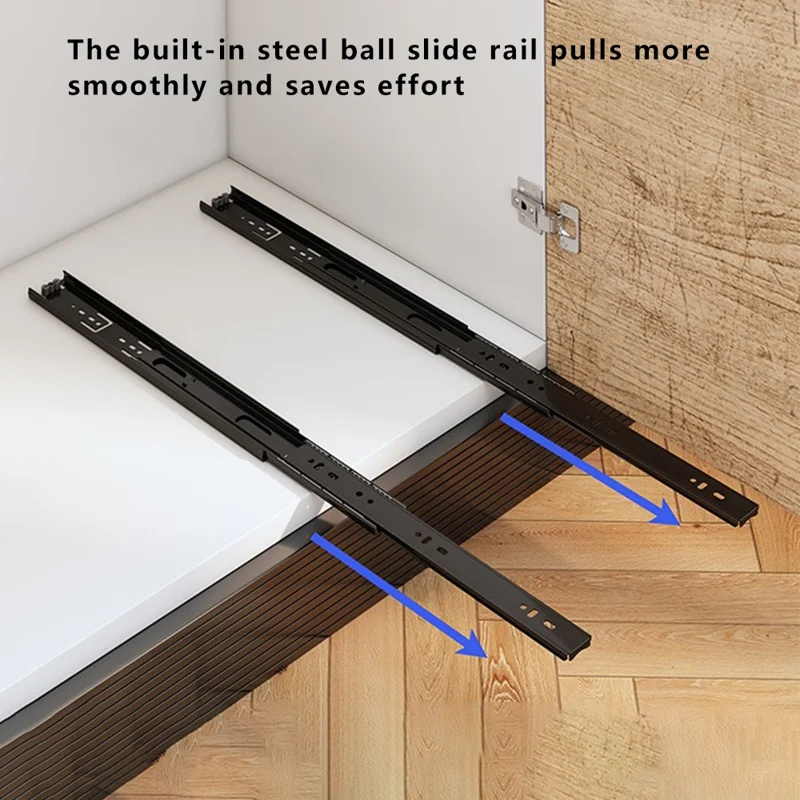 Pull Out Spice Rack Organizer for Cabinet Metallic Carbon Slide Rail Organizer Shelf - White