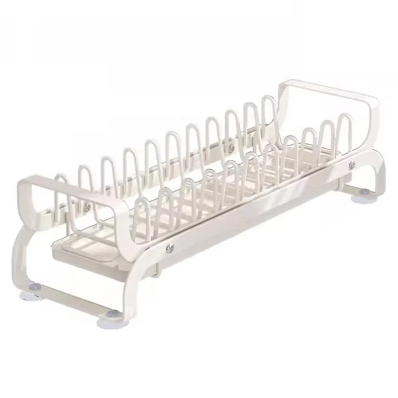 003XH-0027-1 Pull Out Dish Rack Multifunctional Slideable Dish Drying Holder with Drainboard