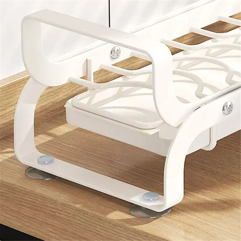 003XH-0027-1 Pull Out Dish Rack Multifunctional Slideable Dish Drying Holder with Drainboard