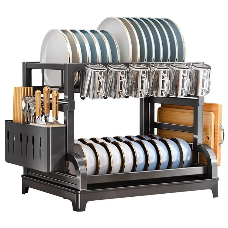 004YS2307111 Organizador de Armazenamento Multiuso de Cozinha para Tigelas, Pratos, Escorredor de Talheres e Copos