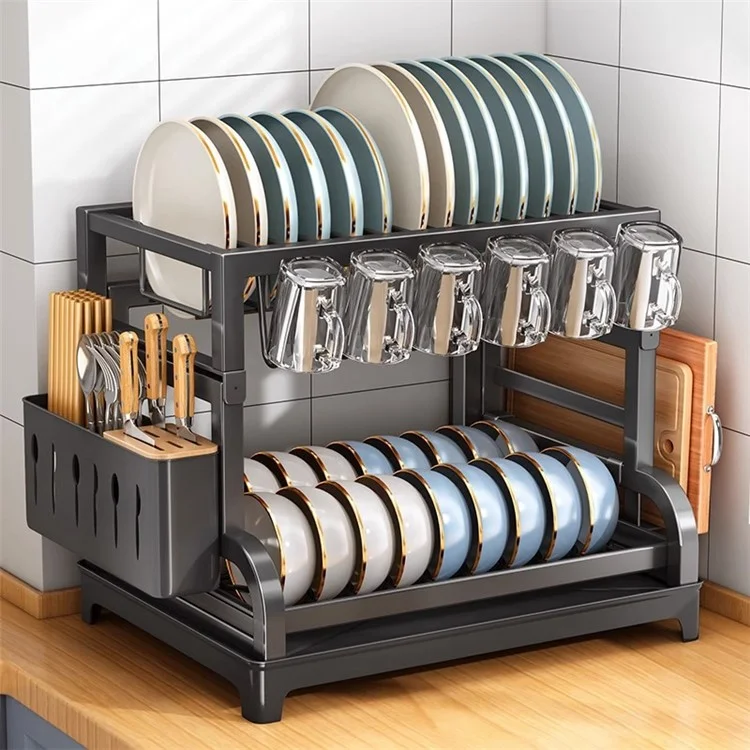 004YS2307111 Organizador de Armazenamento Multiuso de Cozinha para Tigelas, Pratos, Escorredor de Talheres e Copos