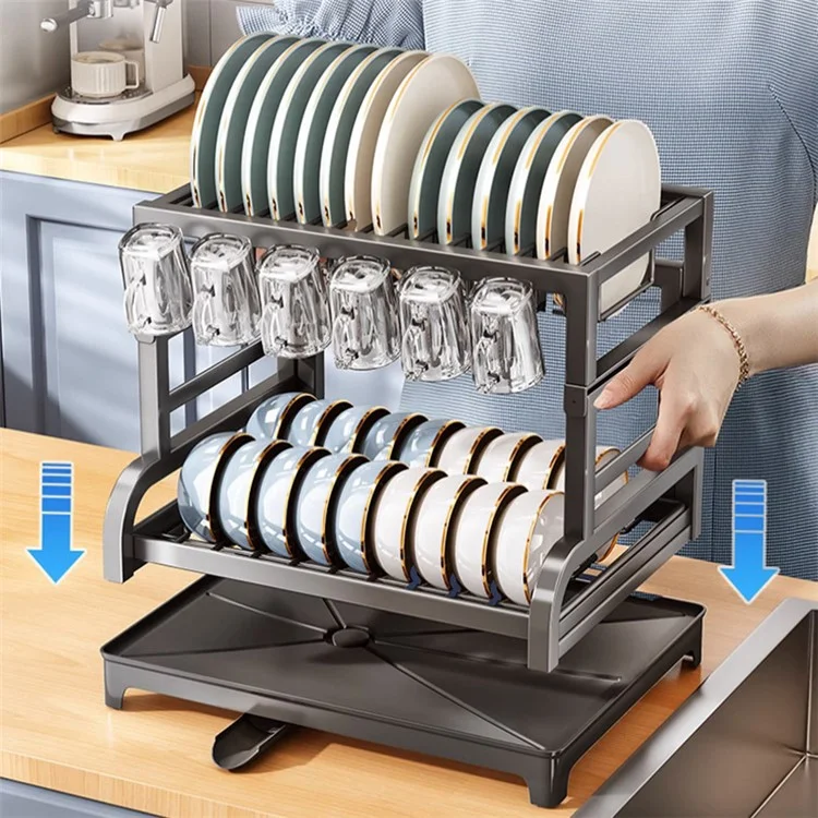 004YS2307111 Organizador de Armazenamento Multiuso de Cozinha para Tigelas, Pratos, Escorredor de Talheres e Copos