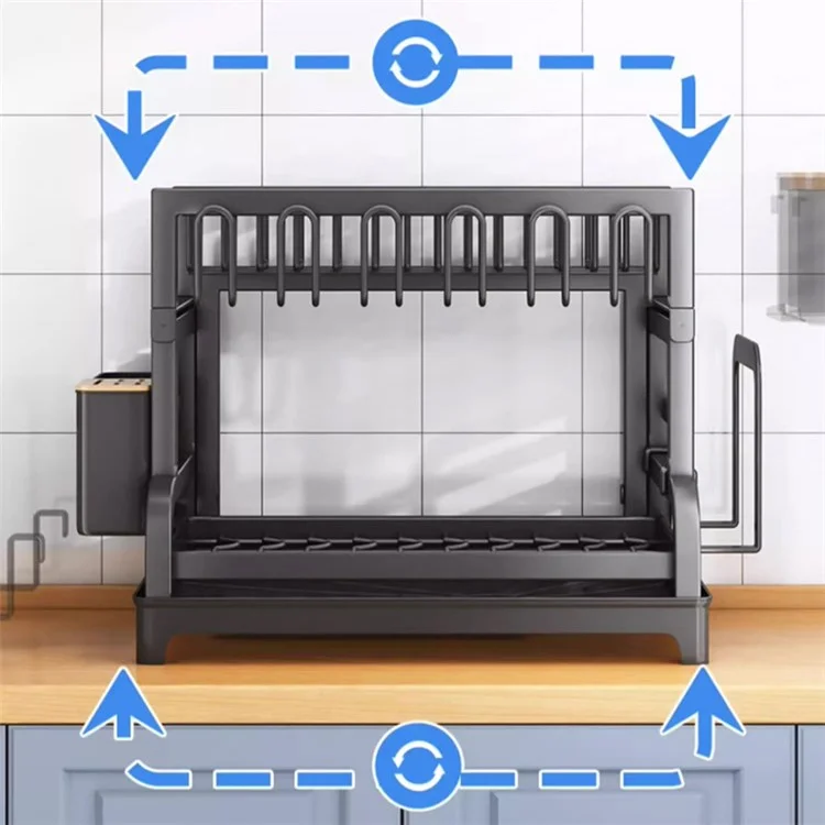 004YS2307111 Organizador de Armazenamento Multiuso de Cozinha para Tigelas, Pratos, Escorredor de Talheres e Copos