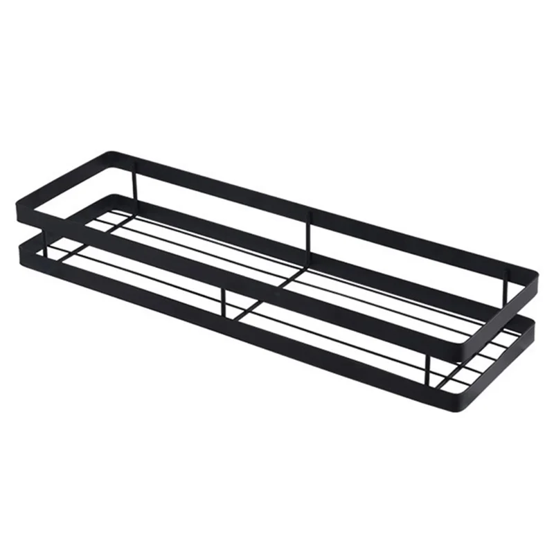008YC1005 Wall Mounted Storage Rack 35cm Multifunctional Metal Kitchen Shelf No Drilling