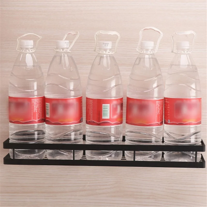 008YC1005 Wall Mounted Storage Rack 35cm Multifunctional Metal Kitchen Shelf No Drilling