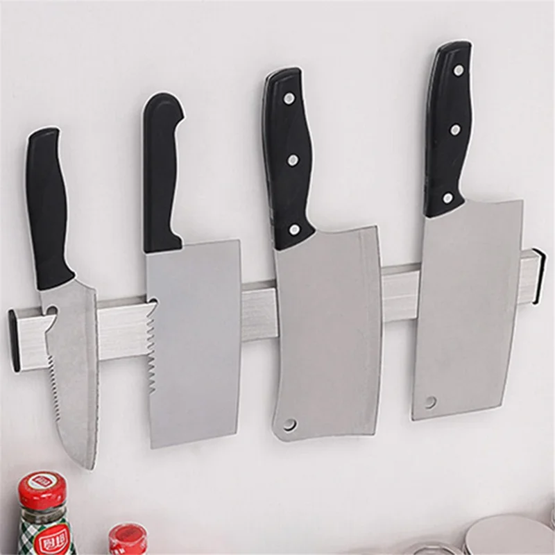 008YC1009 31cm 304 Stainless Steel Magnetic Kitchen Knife Holder Bar Wall Mount Knives Rack