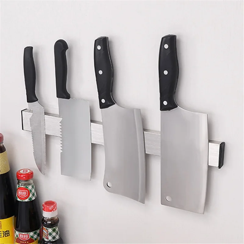 008YC1009 31cm 304 Stainless Steel Magnetic Kitchen Knife Holder Bar Wall Mount Knives Rack