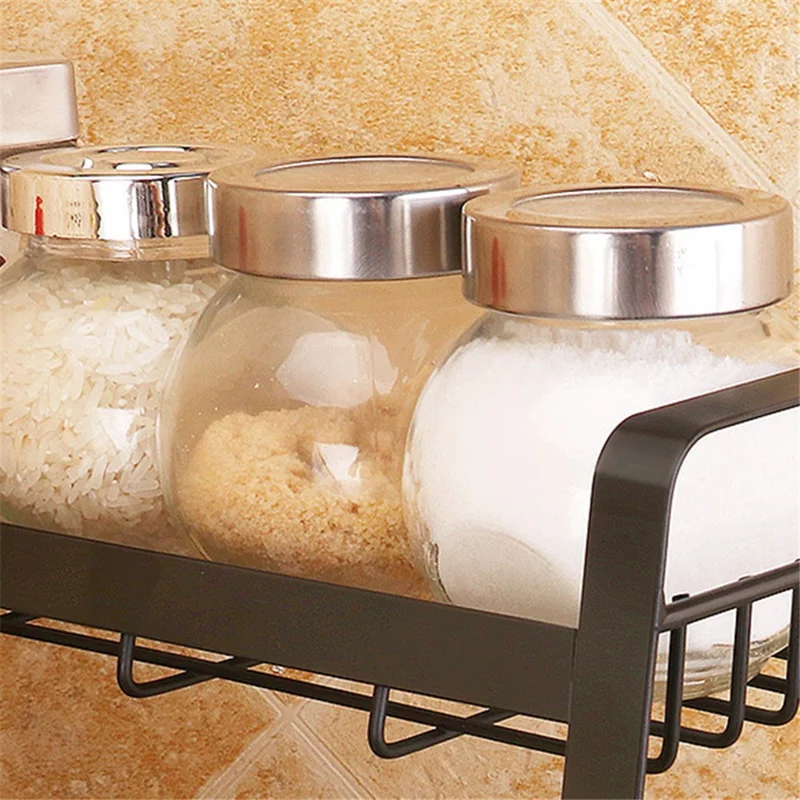 008YC1012-13 Iron Wire 3-Layer Multi-purpose Storage Rack Kitchen Spice Shelf - Flat Bottom