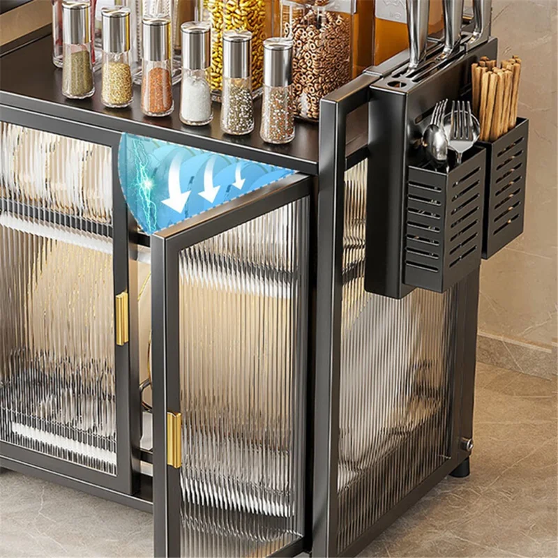 004YS2306016 Cabinet Style Dish Racks Multifunctional Dish Drying Rack with Drainboard for Kitchen Counter - Black