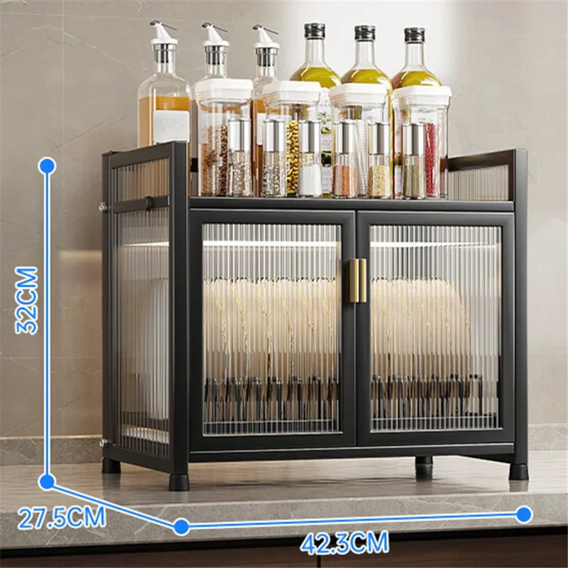 004YS2306016 Cabinet Style Dish Racks Multifunctional Dish Drying Rack with Drainboard for Kitchen Counter - Black