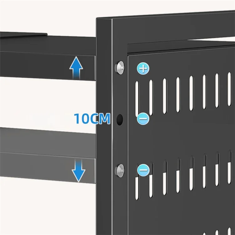 006-WBL-6908C Microwave Oven Rack 2 Layers Extendable Kitchen Microwave Stand with Spice Rack and Chopstick Barrel - Black