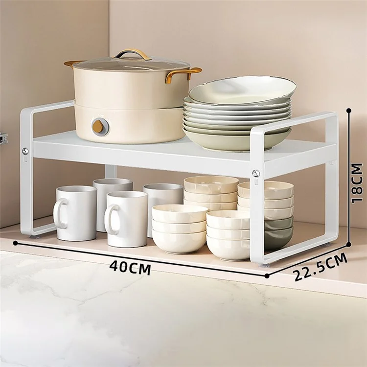 006-ZWJ-70138-WH Horno microondas Estante 2 niveles Organizador de almacenamiento de cocina Estante de mostrador