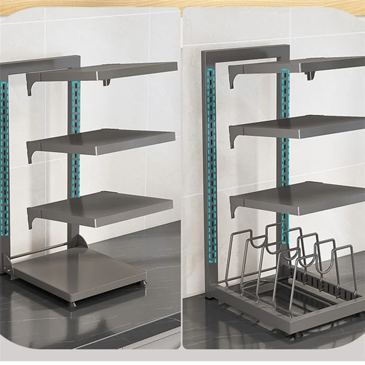 006-GJ-70101-3GY Under Sink Pot Pan Organizer 3-Tiers Kitchen Cabinet Storage Shelf