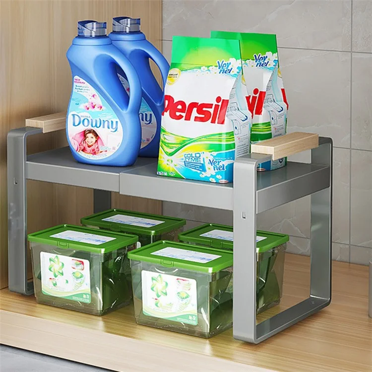 006-ZWJ-70139A-WH Cabinet Storage Shelf Household Countertop Storage Rack for Kitchen Spice Microwave