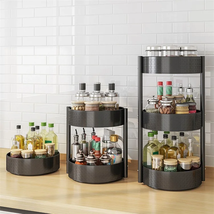 006-10062H 2 Tier Rotating Condiment Holder Kitchen Countertop Spice Shelf Rack