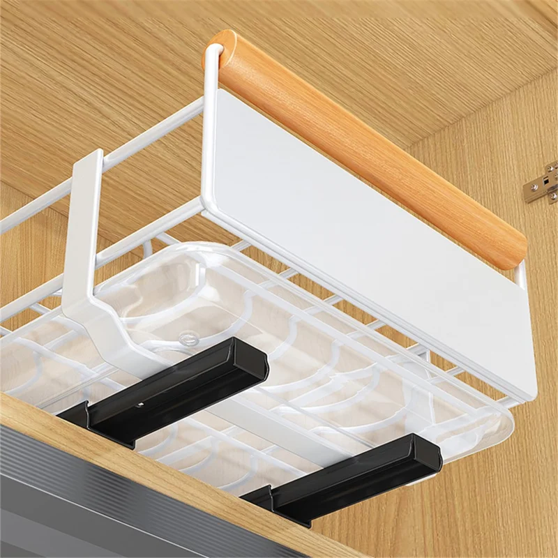 006-ZWJ-70079-WH Slide-Out Kitchen Sink Organizer Rack Storage Holder for Dishes, Spices