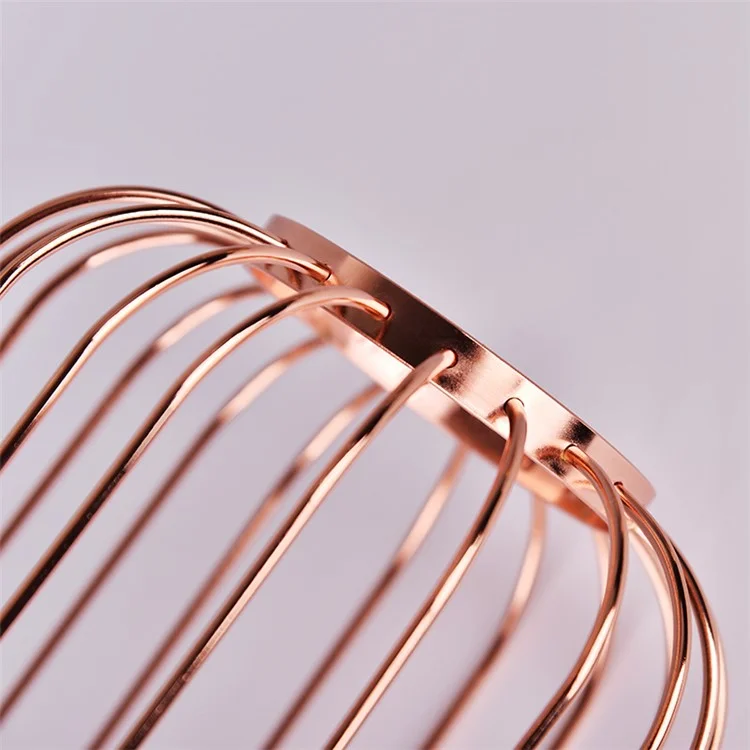Vaso de Vidro Transparente de Luxo com Suporte de Ferro Formato de Lanterna Vaso Geométrico de Hidroponia Decoração para Casa, Tamanho P - Ouro Rosa