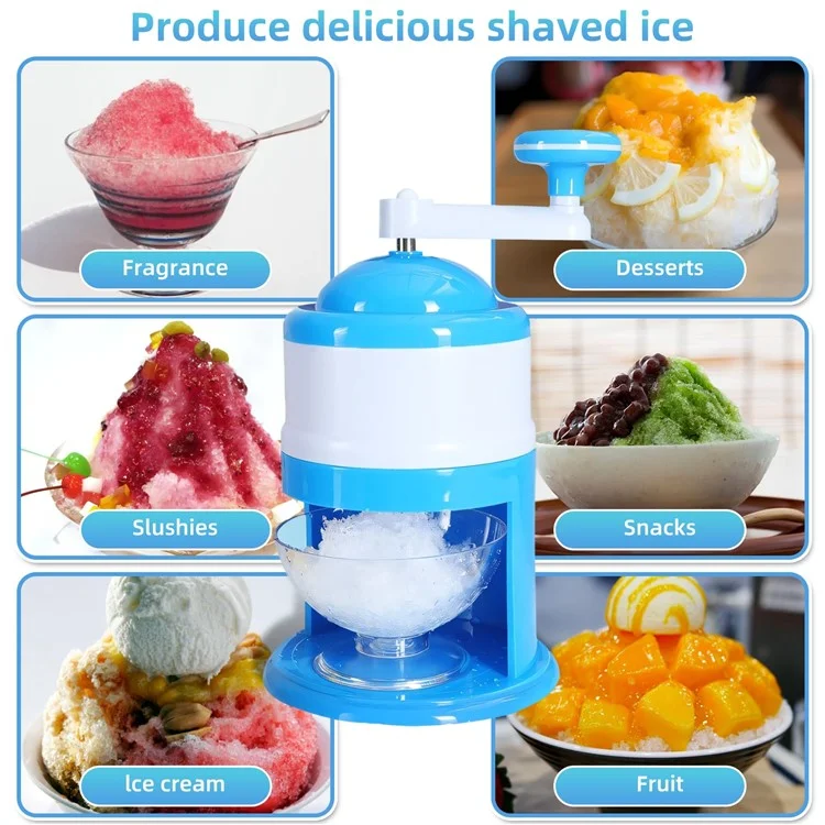 Home Mini Manueller Schneekegel-Handkurbel-Eiszermahler-Maschine (BPA-frei, nicht FDA-zertifiziert)