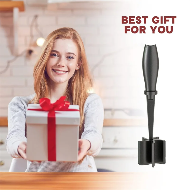 Handheld Hamburger Meat Chopper Potato Masher ABS Grinder Beef Smasher Kitchen Tool (BPA-Free, No FDA) - Black
