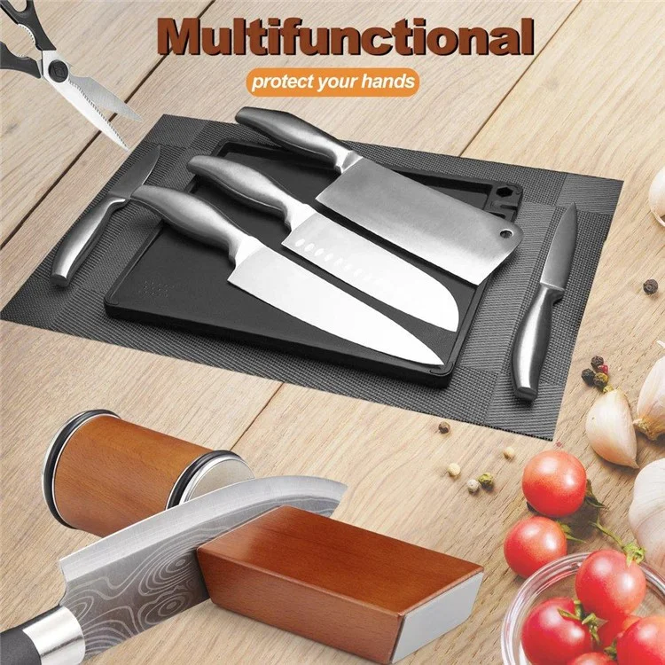 Beech+Metal Rolling Knife Sharpener Sharpening Tool for Knives and Scissors - Braun