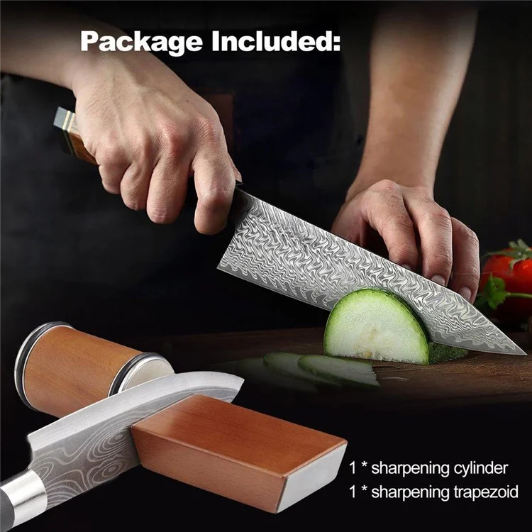 Beech+Metal Rolling Knife Sharpener Sharpening Tool for Knives and Scissors - Braun