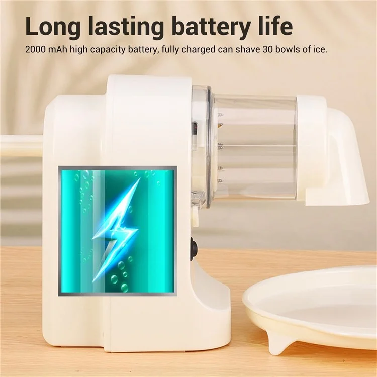 Machine à Glace Rasée Électrique Rasage de Glace USB Crusteur de Glace Portable Rechargeable Pour la Maison