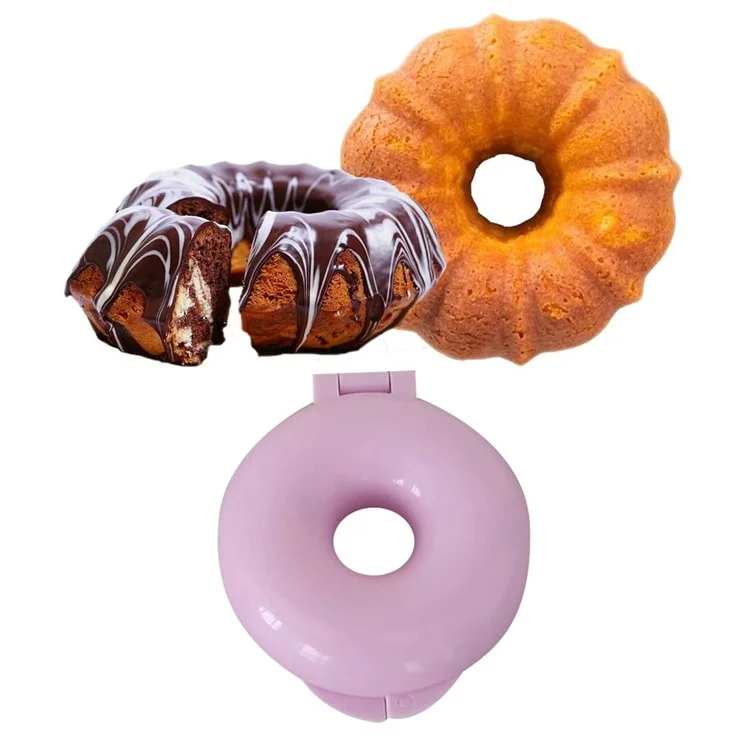 Moule de Beignet Bricolage Pour la Cuisson du Moule à Gâteau de Beignet (pas de FDA, Sans Bpa) - Rose