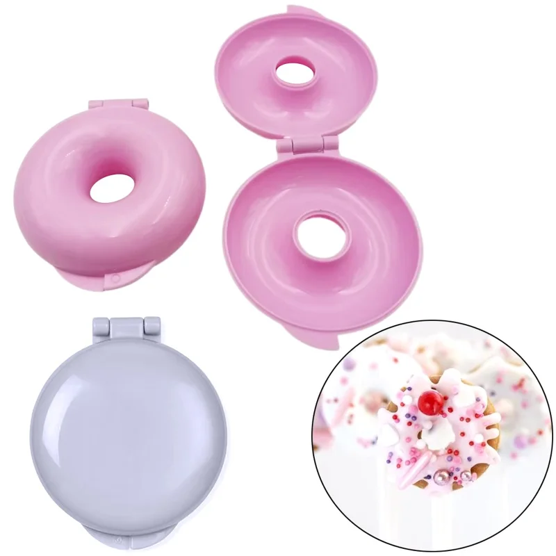 DIY Baking Tool Set with Donut, Cookie Mold for Baking Doughnut Cake Mould (No FDA, BPA-Free) - Pink