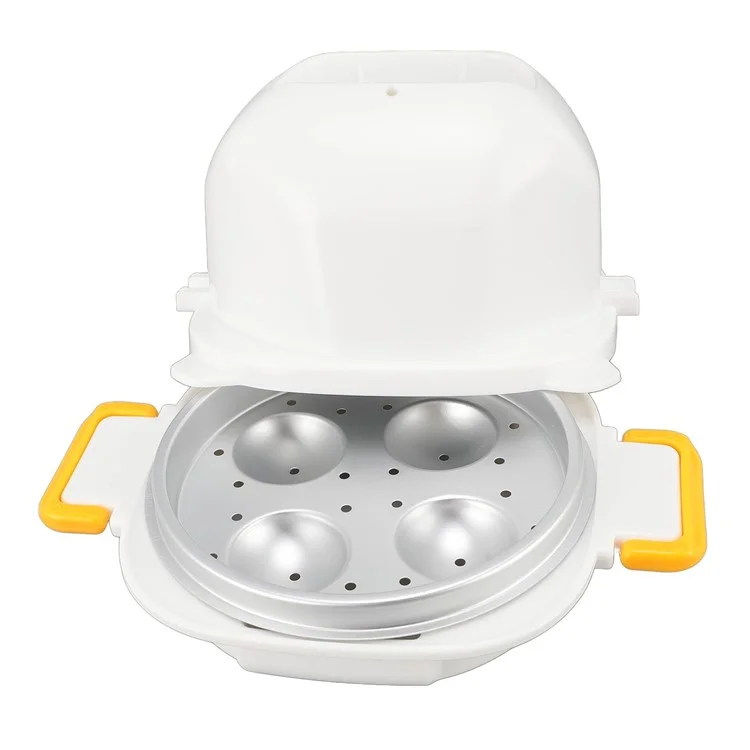 Microwave Oven Egg Steamer 4 Grids Egg Cooker Egg Boiler with Egg Cutter Tool for Home Breakfast