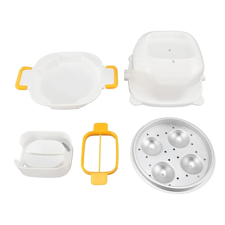 Microwave Oven Egg Steamer 4 Grids Egg Cooker Egg Boiler with Egg Cutter Tool for Home Breakfast
