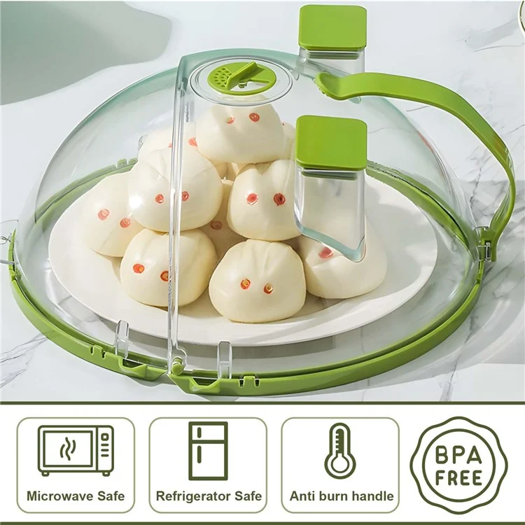 Microwave Splatter Cover with Dual Water Steamer Clear Microwave Plate Cover Lid Dish Bowl Cover