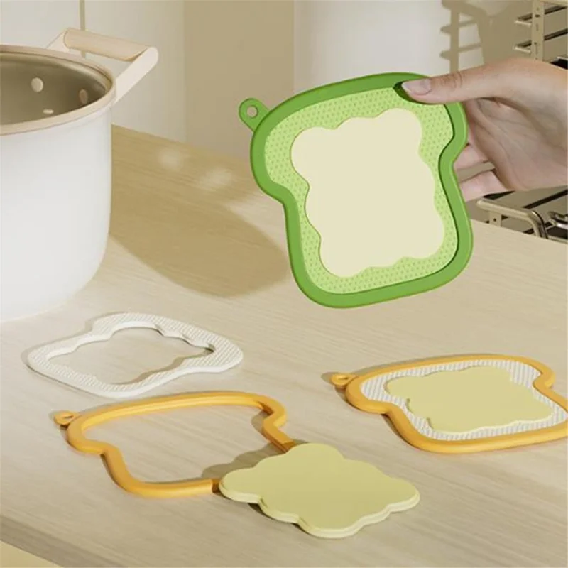3-in-1 Detachable Heat Insulation Mat Non-Slip Silicone Placemat with Hanging Hole - Yellow