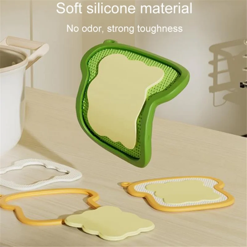 3-in-1 Detachable Heat Insulation Mat Non-Slip Silicone Placemat with Hanging Hole - Yellow