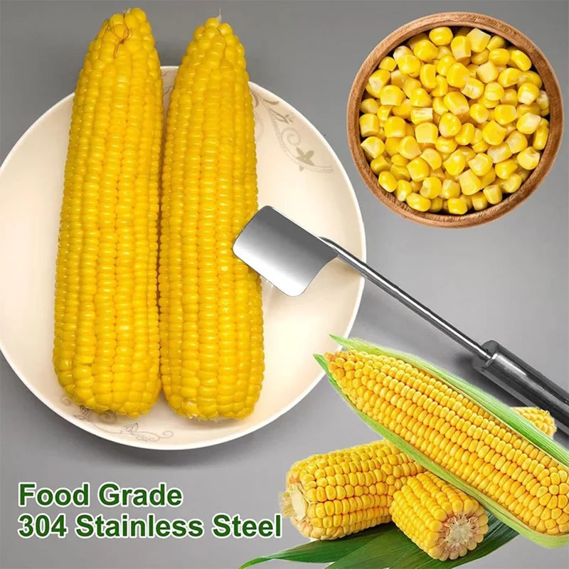 Stainless Steel Corn Cob Husker Manual Corn Stripper Ergonomic Corn Stripping Shovel (No FDA, BPA Free)
