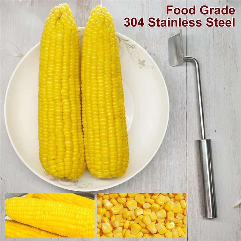 Stainless Steel Corn Cob Husker Manual Corn Stripper Ergonomic Corn Stripping Shovel (No FDA, BPA Free)