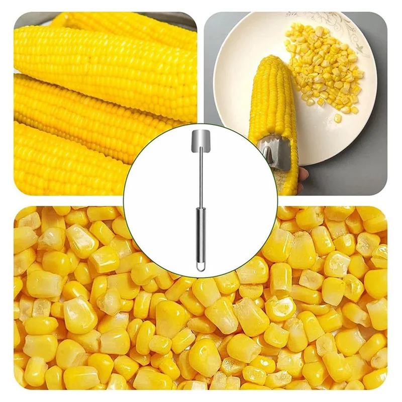 Stainless Steel Corn Cob Husker Manual Corn Stripper Ergonomic Corn Stripping Shovel (No FDA, BPA Free)