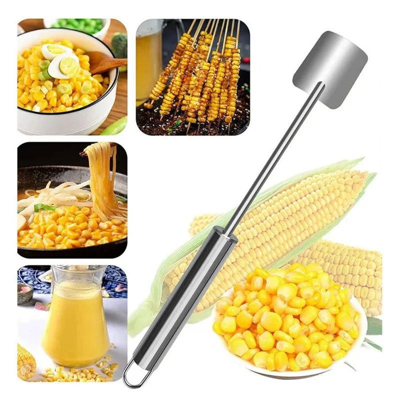 Stainless Steel Corn Cob Husker Manual Corn Stripper Ergonomic Corn Stripping Shovel (No FDA, BPA Free)
