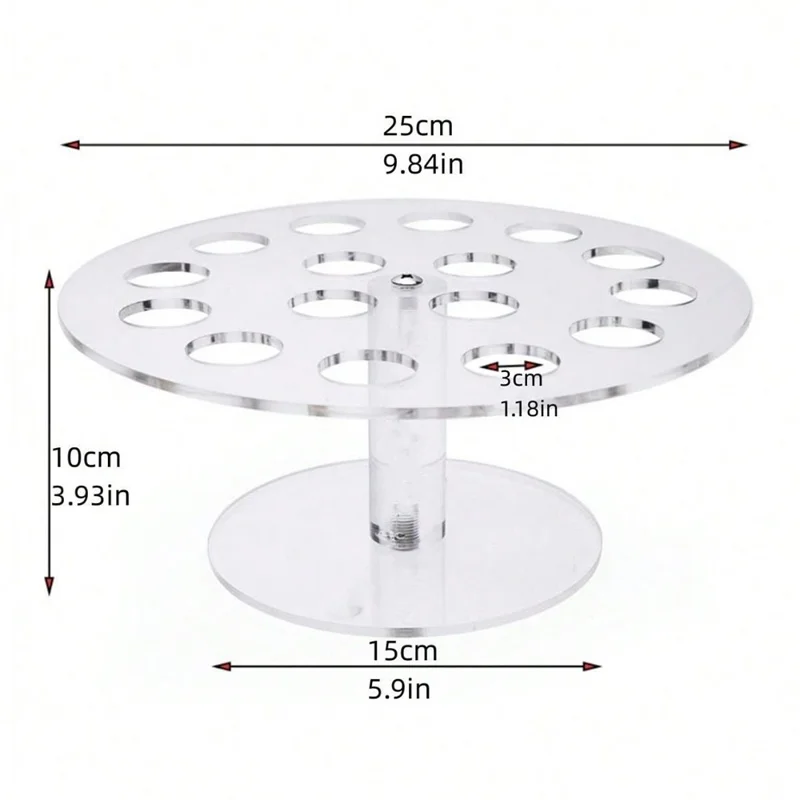 16 Holes Acrylic Transparent Ice Cream Stand Cake Cone Holder Wedding Buffet Food Display Stand (No FDA Certified, BPA Free)