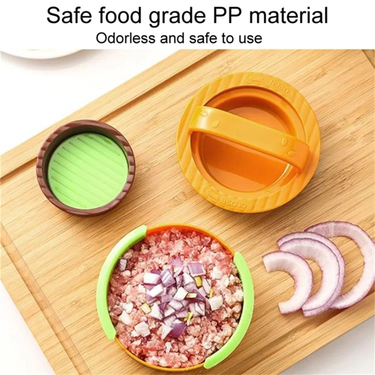 Round Hamburger Patty Making Tool Kitchen Burger Meat Press Strumento (BPA Gratuito, Nessuna Certificazione Fda) - Colore di Hamburger