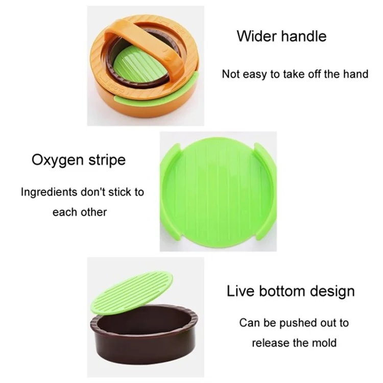 Round Hamburger Patty Making Tool Kitchen Burger Meat Press Strumento (BPA Gratuito, Nessuna Certificazione Fda) - Colore di Hamburger