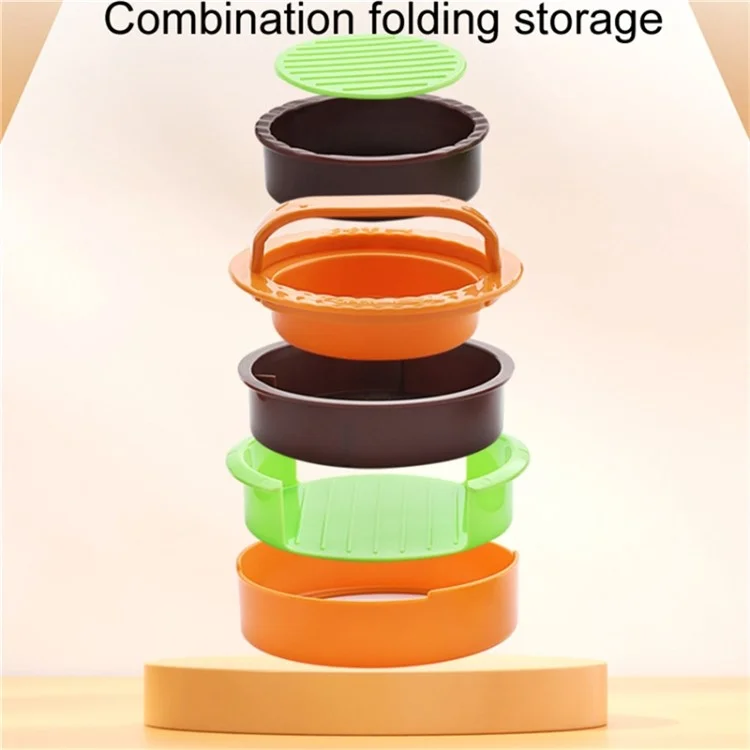 Round Hamburger Patty Making Tool Kitchen Burger Meat Press Strumento (BPA Gratuito, Nessuna Certificazione Fda) - Colore di Hamburger