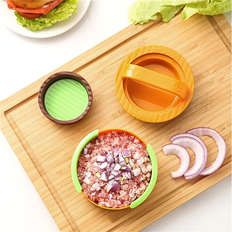Round Hamburger Patty Making Tool Kitchen Burger Meat Press Strumento (BPA Gratuito, Nessuna Certificazione Fda) - Colore di Hamburger
