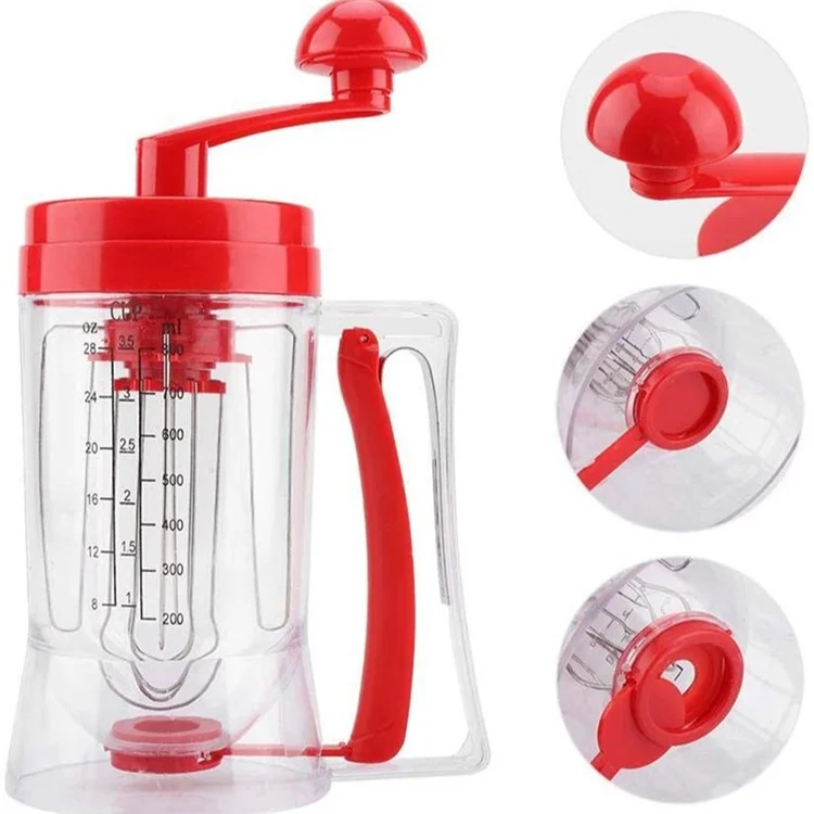 Batter Separator Manual Pancakes Cookie Cake Waffles Dispenser Baking Tool (BPA Free, without FDA Certificate) - Red