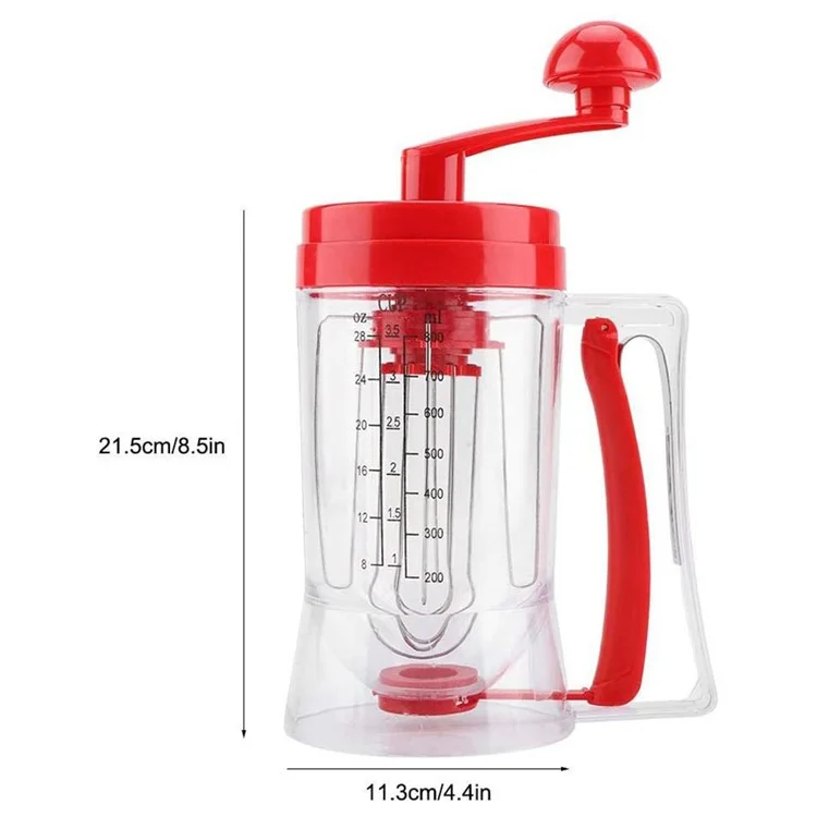 Batter Separator Manual Pancakes Cookie Cake Waffles Dispenser Baking Tool (BPA Free, without FDA Certificate) - Red
